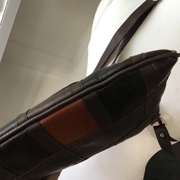 Leather Crossbody Purse Medellin Colombia Patchwork Butterfly Handmade Vintage - Picture 7 of 16